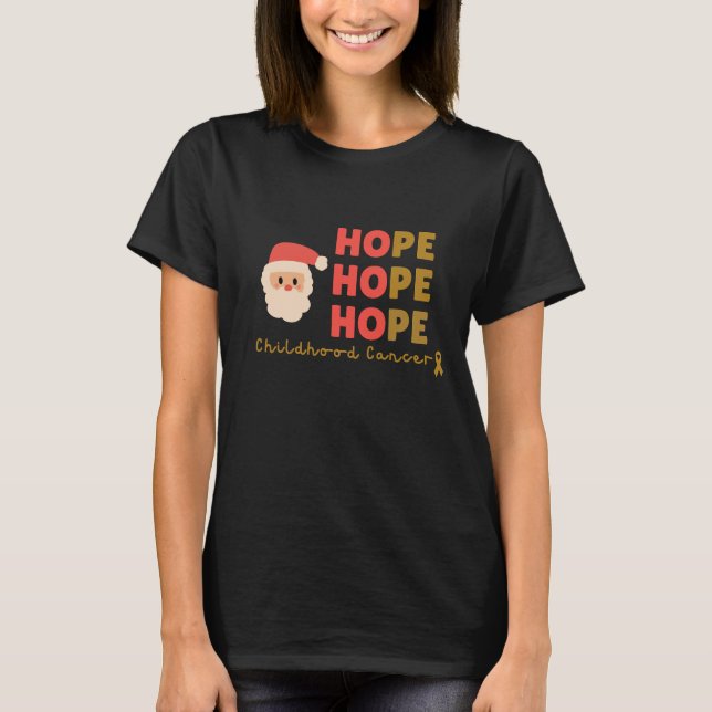 Camiseta cancer de infância Esperança de Natal Mulheres Cam (Frente)