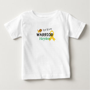 Camiseta cancer de infância.guerreiro corajoso.Camisa-bebê