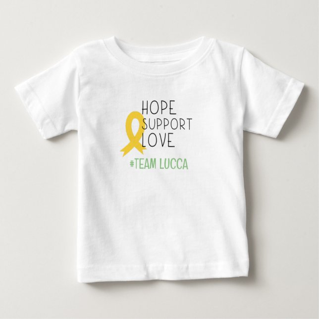 Camiseta cancer de infância.hope#TeamName Custom Baby T-Shi (Frente)
