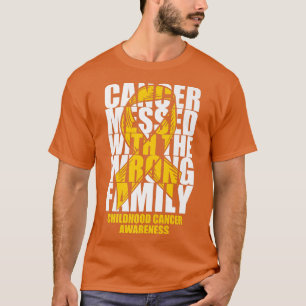 Camiseta Cancer De Infância Mensado Com A Ribb Da Família E