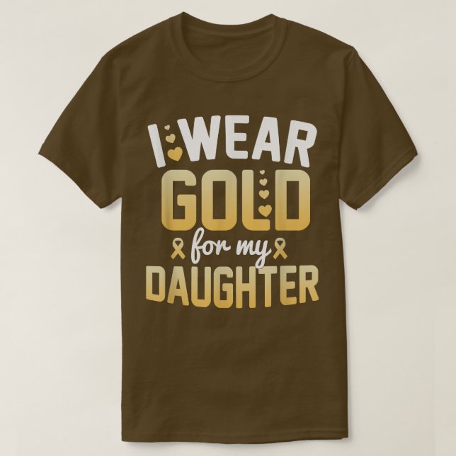 Camiseta Cancer De Infância Mês Eu Visto Dourado Para M (Frente do Design)