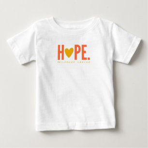 Camiseta cancer de infância Ouro ESPERO coração Bebê T-Shir