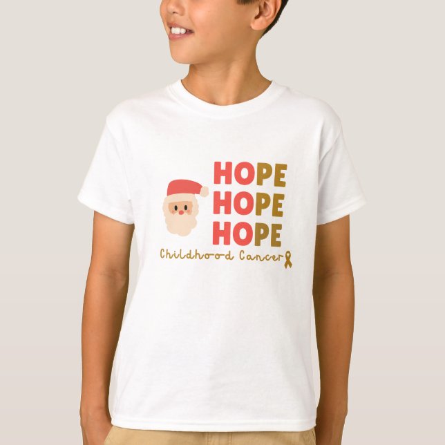 Camiseta cancer de infância papais noeis de Natal que esper (Frente)