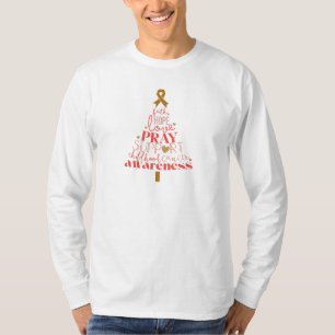 Camiseta cancer de infância percepção Natal Longa Folha