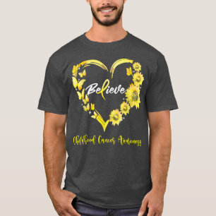 Camiseta Cancer de infância Sensibilização Borboleta do Cor