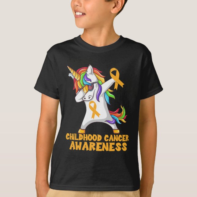 Camiseta Cancer de Infância Sentindo Guerreiro Unicórnio (Frente)