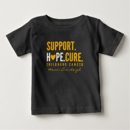 Camiseta cancer de infância Suporte personalizado Nome bebê