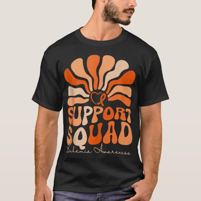 Camiseta Cancer de Leucemia de Fita Laranja Esquadrão de Su (Frente)