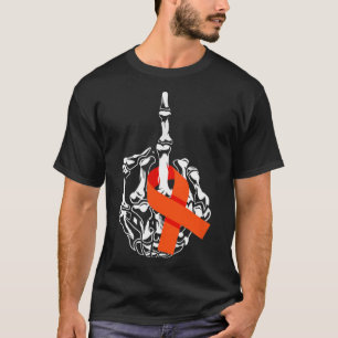 Camiseta Cancer de Leucemia do Dedo Médio Cancer Awar