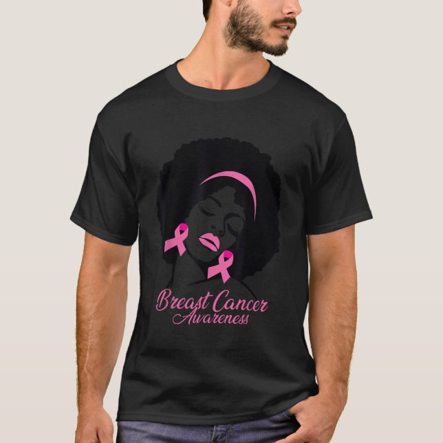 Camiseta Cancer de mama da América africana Consciência neg (Frente)