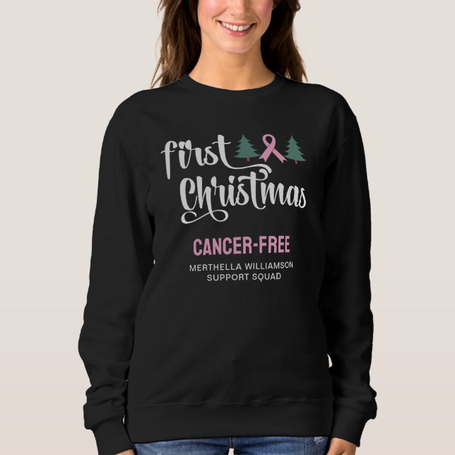 Camiseta Cancer de Mama de NATAL PRIMEIRO Personalizado Liv (Frente)