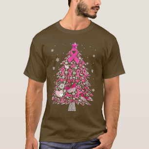 Camiseta Cancer de Mama Decoração de Natal S