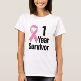 Camiseta Cancer de Mama do Ano - 1 ano