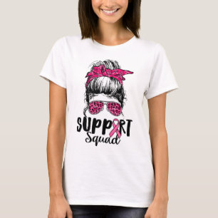 Camiseta Cancer de Mama do Guerreiro Rosa-Rosa-Cinzento-Cin