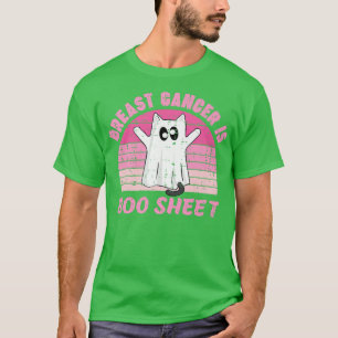 Camiseta Cancer De Mama É Boo Sheet Boo Ghost Cat Halloween