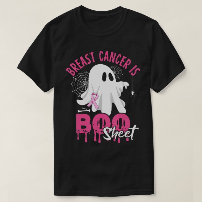 Camiseta Cancer De Mama É Cancer De Mama Halloween De Duas  (Frente do Design)