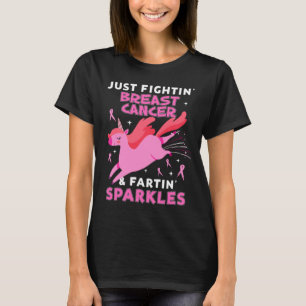 Camiseta Cancer De Mama Engraçado Unicórnio Fazendo faís