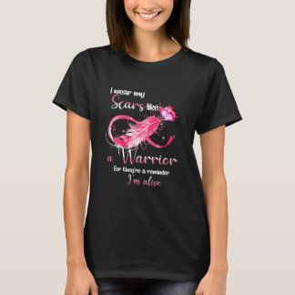 Camiseta Cancer De Mama Eu Visto Minhas Cicatrizes Como Uma
