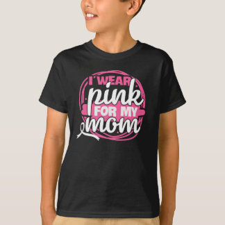 Camiseta Cancer de mama Eu Visto rosa para minha mãe