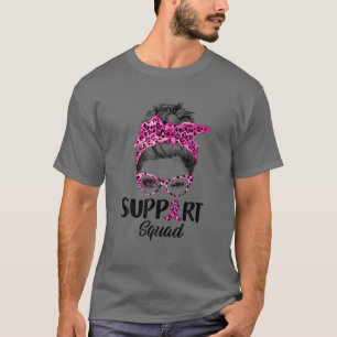 Camiseta Cancer de Mama na Praça de Suporte do Leopardo Cor