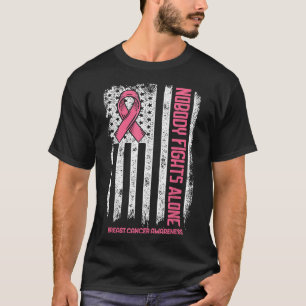 Camiseta Cancer De Mama Ninguém Luta Sozinho Cancer De Mama