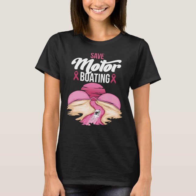 Camiseta Cancer De Mama Salva Motoboche Funny Pink Mama  (Frente)