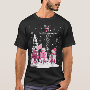 Camiseta Cancer de Natal ao Vivo Amor Cure Snowman Chr