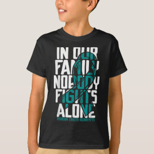Camiseta Câncer de ovário da família Tee de suporte ao cânc