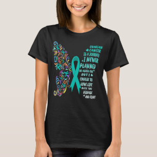 Camiseta câncer de ovário de viagem ao vivo luta