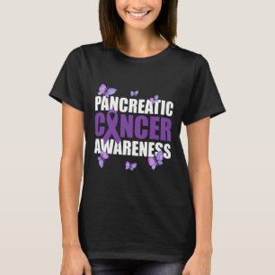 Camiseta Câncer de pâncreas de Fita Roxa da Borboleta do Gu