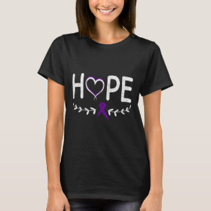 Camiseta Câncer de pâncreas de Fita Roxa do Coração Esperan