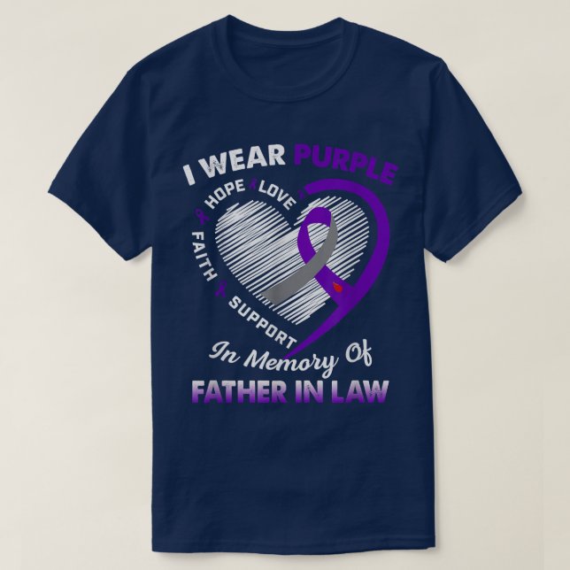 Camiseta Câncer de pâncreas I Ware Purple Em Memória De Fae (Frente do Design)