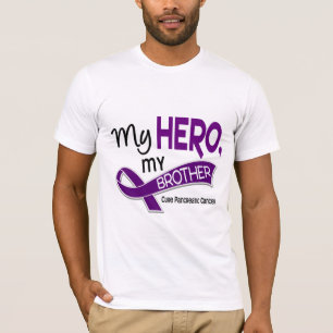 Camiseta Câncer de pâncreas MEU HERÓI MEU IRMÃO 42