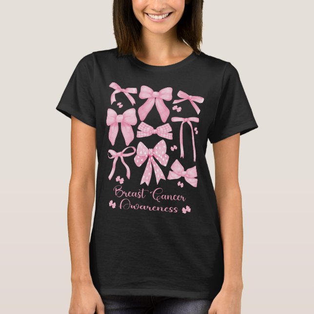 Camiseta Cancer de peito de Arco rosa estético coquete (Frente)