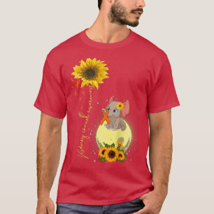 Camiseta cancer de rim de girassol com elefante hippie