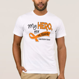 Camiseta Câncer de rim MEU HERÓI MEU MARIDO 42