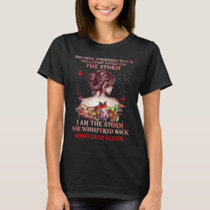 Camiseta cancer de sangue guerreiro de borboleta. Eu sou a