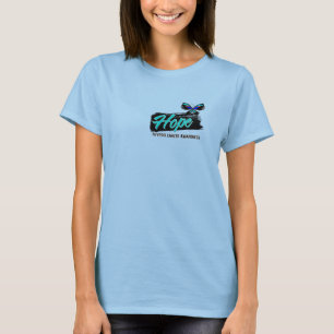 Camiseta Cancer de tiróide da borboleta do tatuagem da