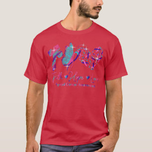 Camiseta Câncer de tiróide Faith Hope Love