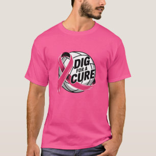 Camiseta Cancer De Voleibol Rosa Desenhe Para Uma Cura