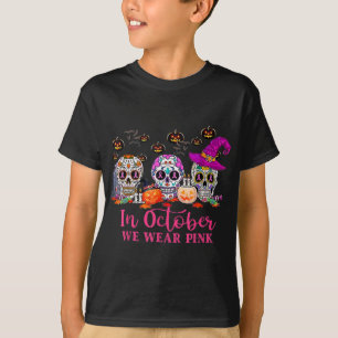 Camiseta Cancer Do Halloween Do Crânio Do Açúcar Em Outubro
