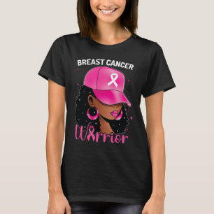 Camiseta Cancer do peito Guerreiro negro Cancer da mama