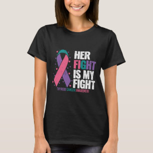 Camiseta Cancer Ela Combater Meu Câncer de tiróide De Luta