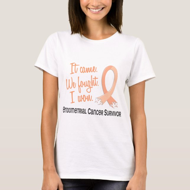 Camiseta Cancer Endometrial do sobrevivente 11 (Frente)