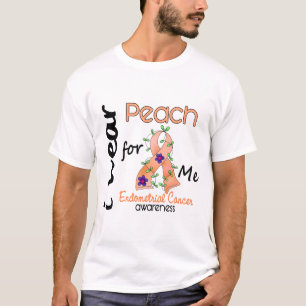 Camiseta Cancer Endometrial eu visto o pêssego para mim 43
