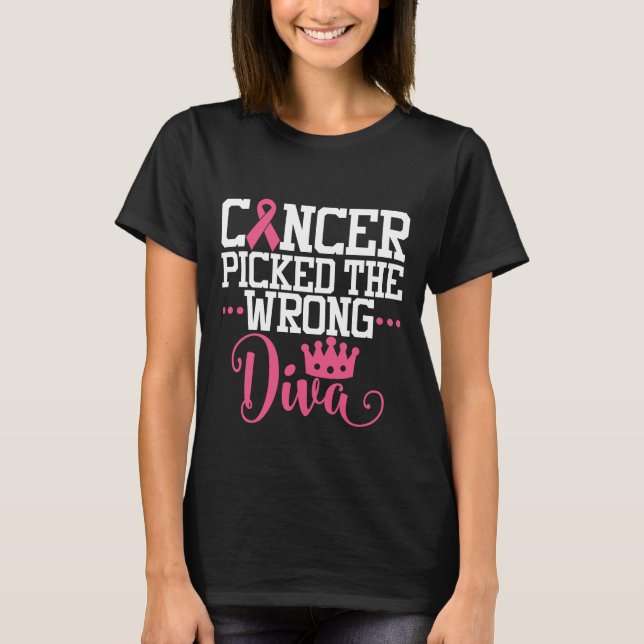 Camiseta Cancer Escolheu A Diva Errada| Cotação Motivaciona (Frente)