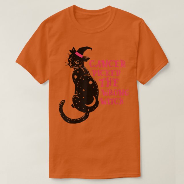 Camiseta Cancer Escolheu O Hallow Do Cancer Da Mama Errado  (Frente do Design)