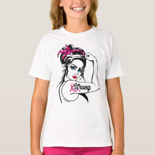 Camiseta Cancer Forte Rosie A Fita Rosa Do Marinheiro