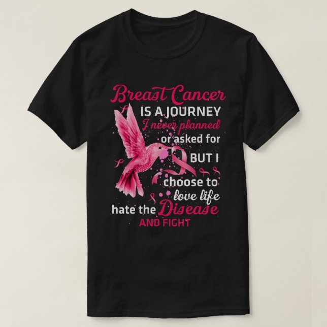 Camiseta Cancer Guerreiro, Cancer de Mama de Hummingbird (Frente do Design)