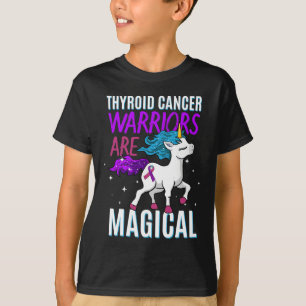Camiseta Cancer Guerreiro Mágico Unicórnio Roxo Teal E Pino